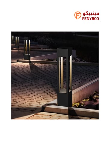 فانوس خارجي أرضي بارتفاع 1 متر – غطاء أسود | قاعدة...