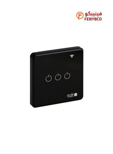 مفتاح ثلاثي غطاء اسود ذكي تحكم عن بعد Wifi سهل الا...