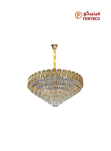 ثريا مودرن ذهبية بكريستال عالي الجودة مقاس 100 سم...