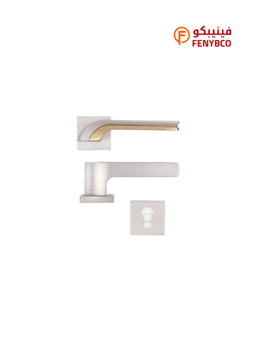 مقبض باب مفصول JE 1060 MSN/PVD فضي مطفي × ذهبي