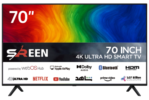 شاشة 70 بوصة سمارت سرين SRET-70S4KW - LED UDH 4K W...
