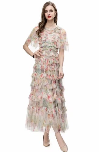 Layered ruffled dress