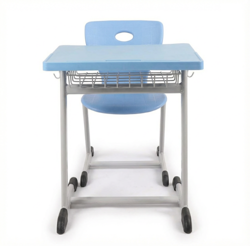 School seat with a table, blue color, excellent ma...