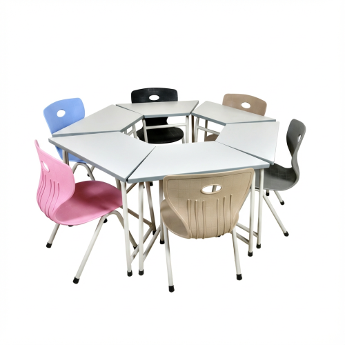 Set of 6 tables and 6 chairs
