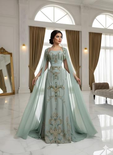 فستان سهرة "إميرالد ميست" (Emerald Mist) - مطرز يد...
