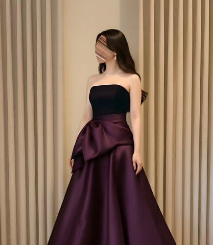 فستان سهرة بتصميم درابيه أنيق عدة الوان