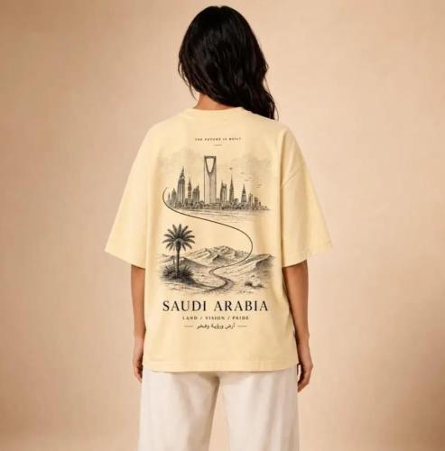 تيشيرت بتصميم Saudi Arabia – Land, Vision & Pride