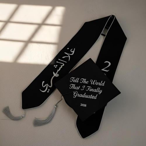Graduation scarf set with hat 2026 | Custom embroi...