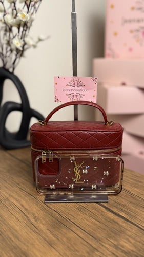 شنطة يد سان لوران ميني عنابي