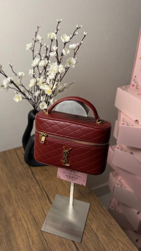 شنطة يد سان لوران ميني عنابي