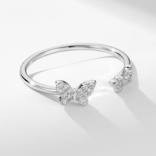 خاتم فراشة قابل للتعديل (فضة استرليني 925)