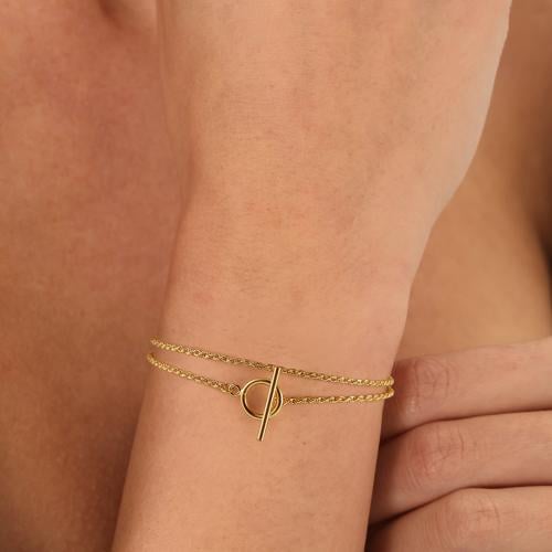 سوار ملتف مطلي ذهب بتصميم مجدول (فضة إسترليني S925...