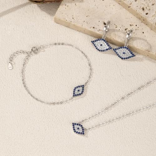 طقم العين الزرقاء (فضة إسترليني S925)