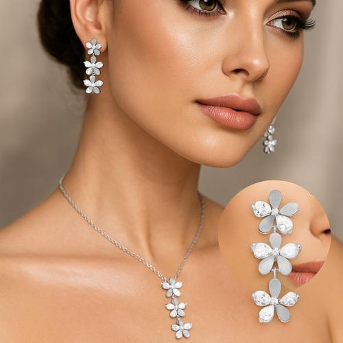 طقم بتلات الزهور الفضي (فضة إسترليني 925)