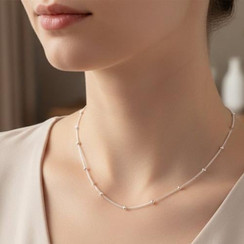 سلسلة فضية بكرات (فضة إسترليني S925)