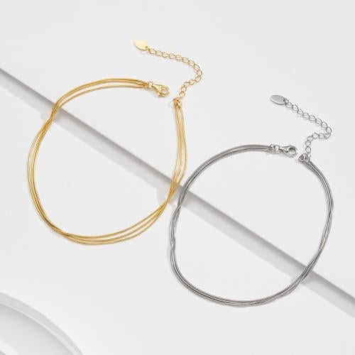 خلخال سلسلة ملتوية (ذهبي أو فضي) (فضة إسترليني S92...