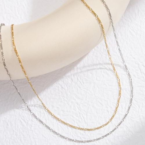 سلسلة فيغارو بتقطيع ماسي (فضة إسترليني S925)