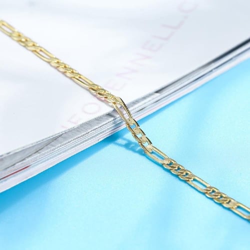 خلخال سلسلة فيغارو فضة (بلونين فضي وذهبي) (فضة إست...