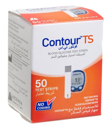 كونتور تى اس شرائط قياس السكر في الدم 50 قطعة
