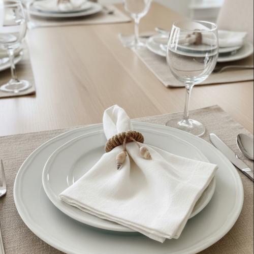 ٦ خاتم الأصداف مصنوع يدوي بخيوط الخيش