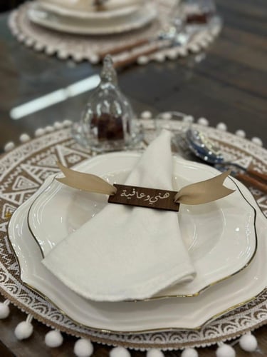 خاتم منديل خشبي شرفتونا او هني و عافيه