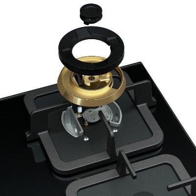 سطح غاز روبام زجاج اسود مقاوم للكسر ب أربع شعلات ن...