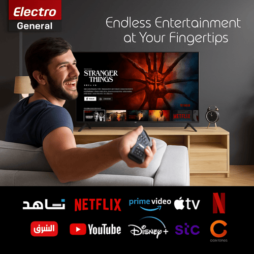 شاشة ذكية الكترو جنرال 75 بوصة - أسود - UHD 4K