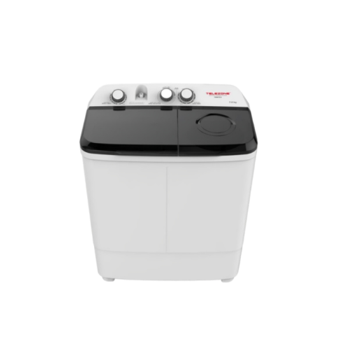 غسالة ملابس حوضين تليزون 7 كيلو - ابيض