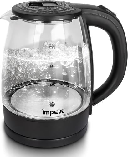 غلاية ماء كهربائية زجاجية Impex 1.8 لتر 1500 واط ث...