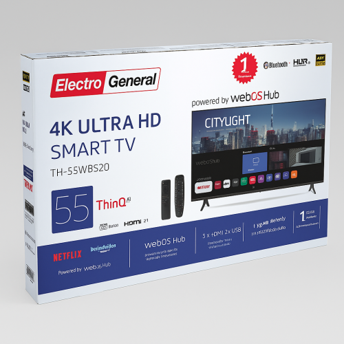 شاشة ذكية الكترو جنرال 55 بوصة - أسود - UHD 4K