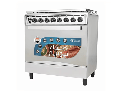 فرن 5 عيون غاز جنرال سوبريم 80X55 سم - ستيل