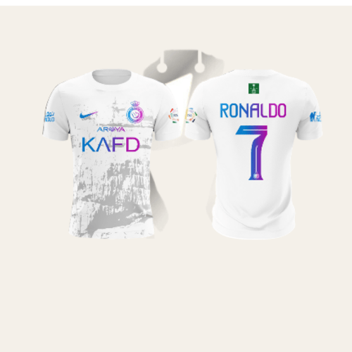 طقم نادي النصر السعودي الأبيض 2024-2025 | تصميم رس...