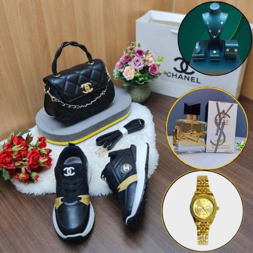 بوكس هديه نسائي شانيل شنطه مع شوز فاخر