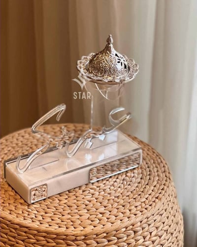 مباخر فخمة بالاسم مزيج الرخام مع الاكريلك