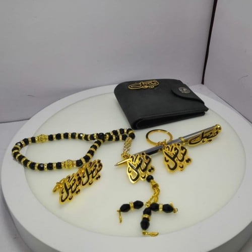 طقم رجالي فاخر باسمك مطلي بالذهب تصميم مميز لهدايا...