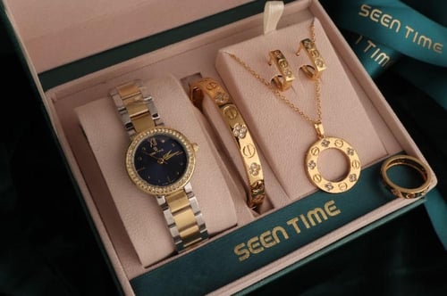 أناقة تتحدث عنك—طقم المجوهرات الفاخر من Seen Time