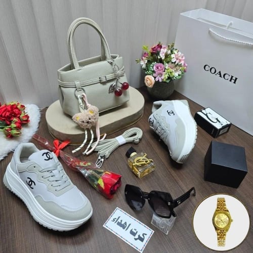 طقم نسائي أنيق شنطة وإكسسوارات هدايا