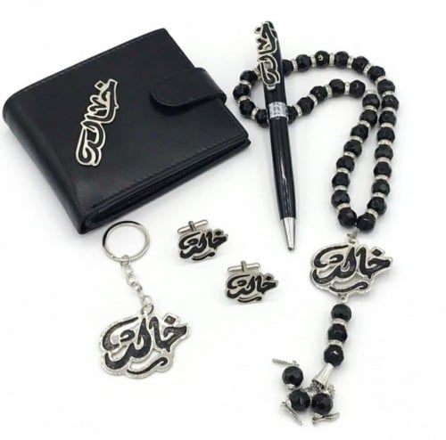 طقم رجالي فاخر باسمك تصميم أنيق مخصص للهدايا الفخم...