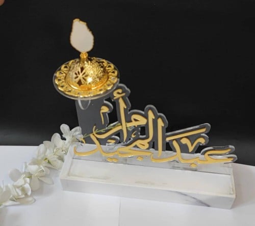 مباخر فخمة بالاسم مزيج الرخام مع الاكريلك