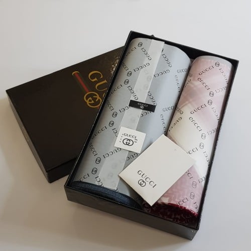 بوكس غوتشي رجالي فاخر مع شماغ وقماش بتغليف أنيق