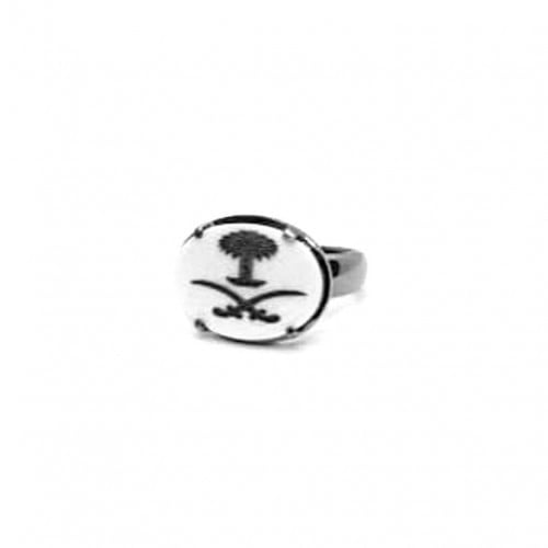 خاتم فضة رجالي بنقش السيف والنخلة