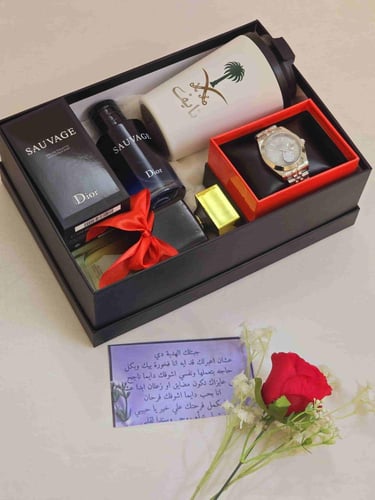 افخم هدية رجالية فاخرة | ساعة رولكس عطر ديور كوب م...