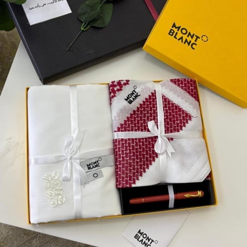 بوكس فخامة الإهداء رجالي قماش صيفي مع شماغ وقلم فا...