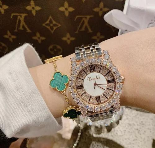 Vanessa watch, strap rose gold and silver