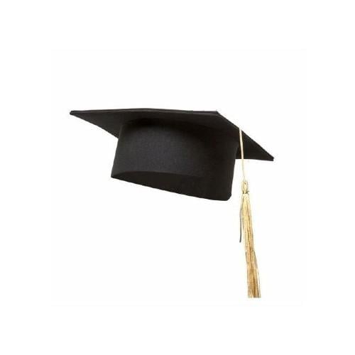 Simple black graduation cap