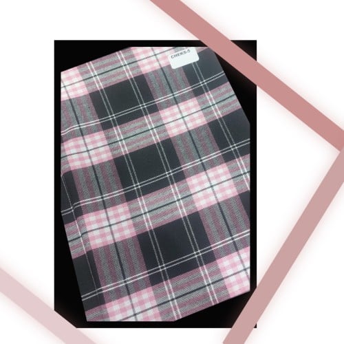 قماش مريول كاروهات وردي واسود