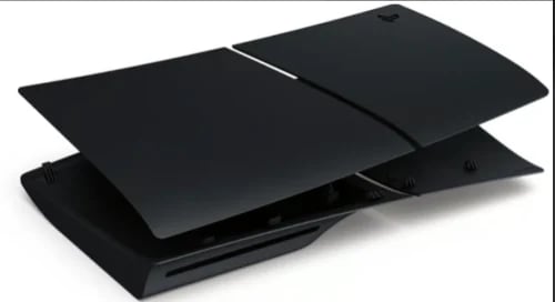 Black plastic cover for PlayStation 5 shelf
