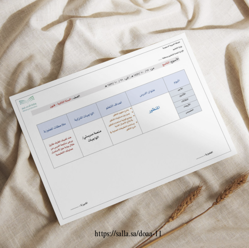 الخطة الاسبوعية - ثانوي - "فنون"