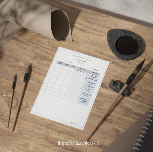 ورقة متابعة الكراسة مع الأدوات المطلوبة لكل درس (س...