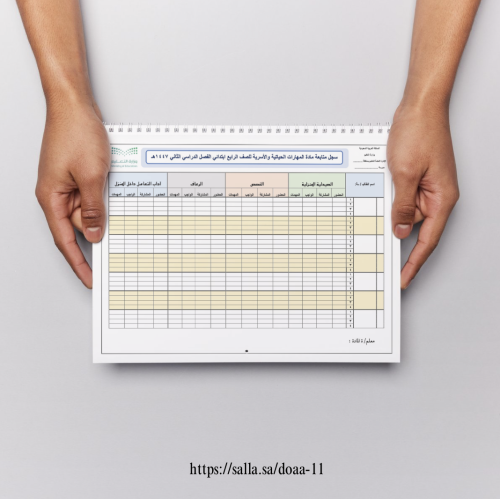 سجل المتابعة اليومي بأسماء الدروس "التربية الاسرية...